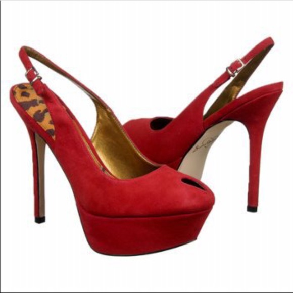 Sam Edelman Shoes - Red Suede Sam Edelman heel